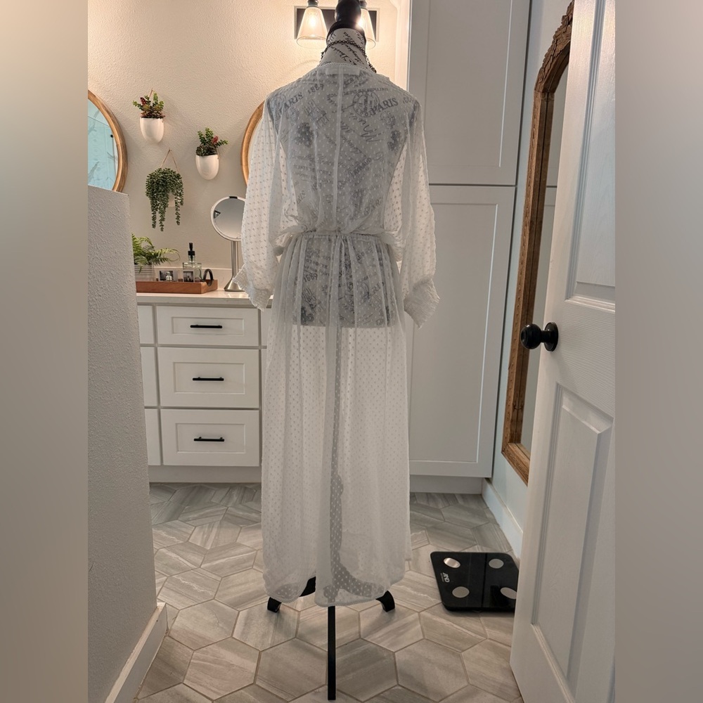 Abercrombie & Fitch sheer Swiss Dot Swimsuit Cover-Up - Picture 3 of 5